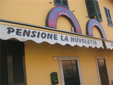 Ingresso della pensione e ristorante La Nuvoletta